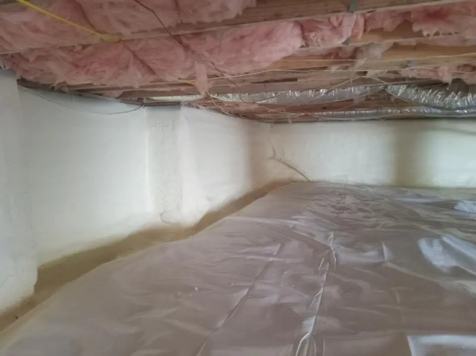 Crawl space encapsulation with closed-cell spray foam for Attic Insulation in Lacombe